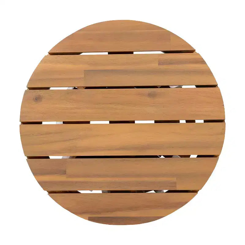 Set da conversazione da patio 3 pezzi in legno di acacia, mobili da esterno, 2 poltrone con tavolino laterale per giardino/patio/terrazza - ModernLuxe