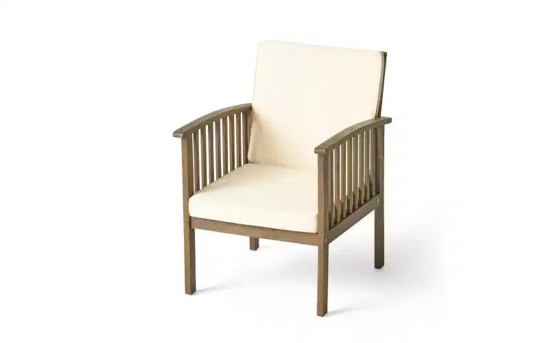 Set da conversazione da patio 3 pezzi in legno di acacia, mobili da esterno, 2 poltrone con tavolino laterale per giardino/patio/terrazza - ModernLuxe