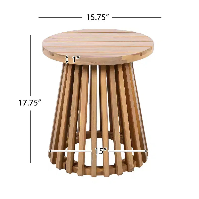 Set da conversazione da patio 3 pezzi in legno di acacia, mobili da esterno, 2 poltrone con tavolino laterale per giardino/patio/terrazza - ModernLuxe