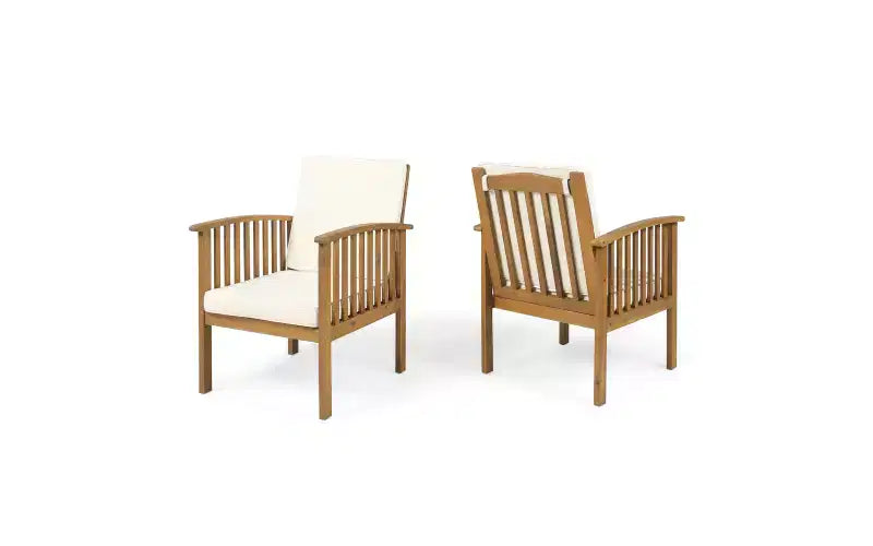 Set da conversazione da patio 3 pezzi in legno di acacia, mobili da esterno, 2 poltrone con tavolino laterale per giardino/patio/terrazza - ModernLuxe