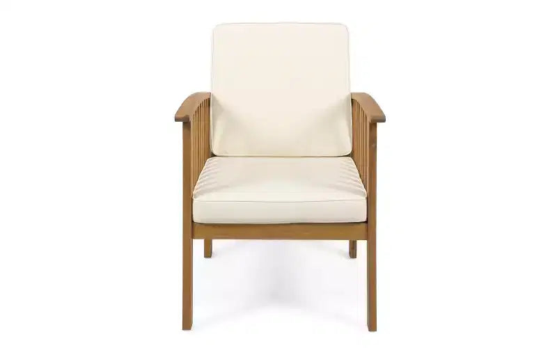 Set da conversazione da patio 3 pezzi in legno di acacia, mobili da esterno, 2 poltrone con tavolino laterale per giardino/patio/terrazza - ModernLuxe