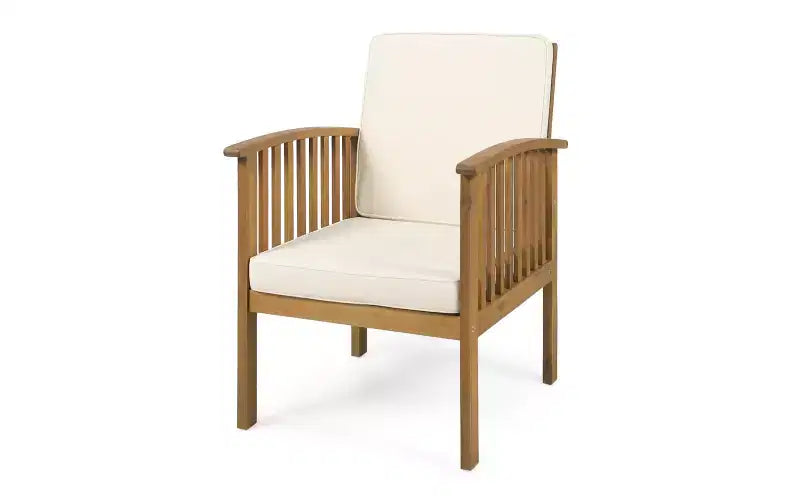 Set da conversazione da patio 3 pezzi in legno di acacia, mobili da esterno, 2 poltrone con tavolino laterale per giardino/patio/terrazza - ModernLuxe