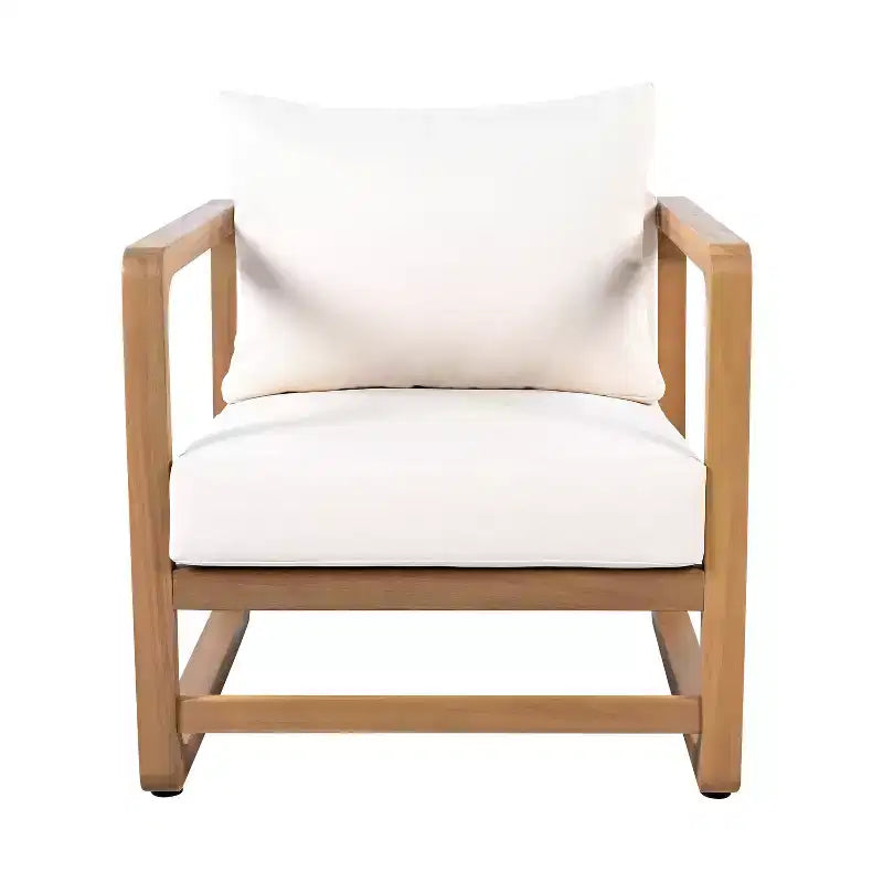 Christopher Knight Home Flavie Set da Patio a 2 Pezzi in Legno di Acacia con Sedute Oversize, Cuscini e Tavolo a Doghe