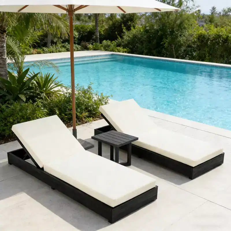 Christopher Knight Home Sui Moderno Patio Acacia Legno Sedie Sdraio con Tavolino Laterale a Doghe