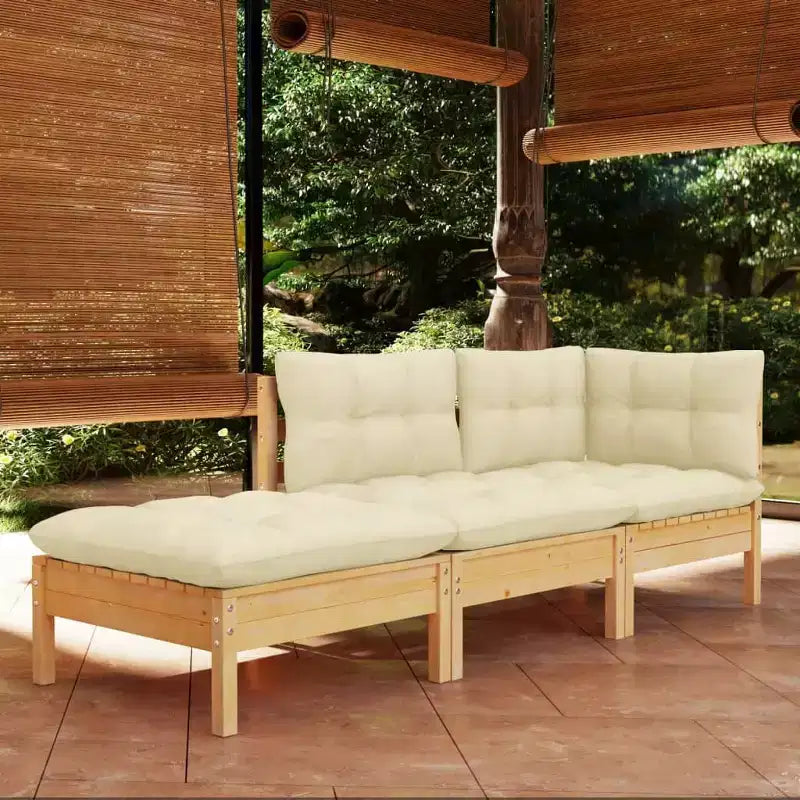 vidaXL Set Divano da Giardino in Pino Massello con Cuscini Vari Colori