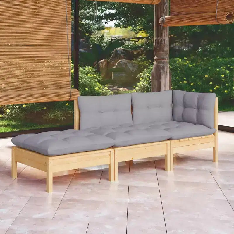 vidaXL Set Divano da Giardino in Pino Massello con Cuscini Vari Colori