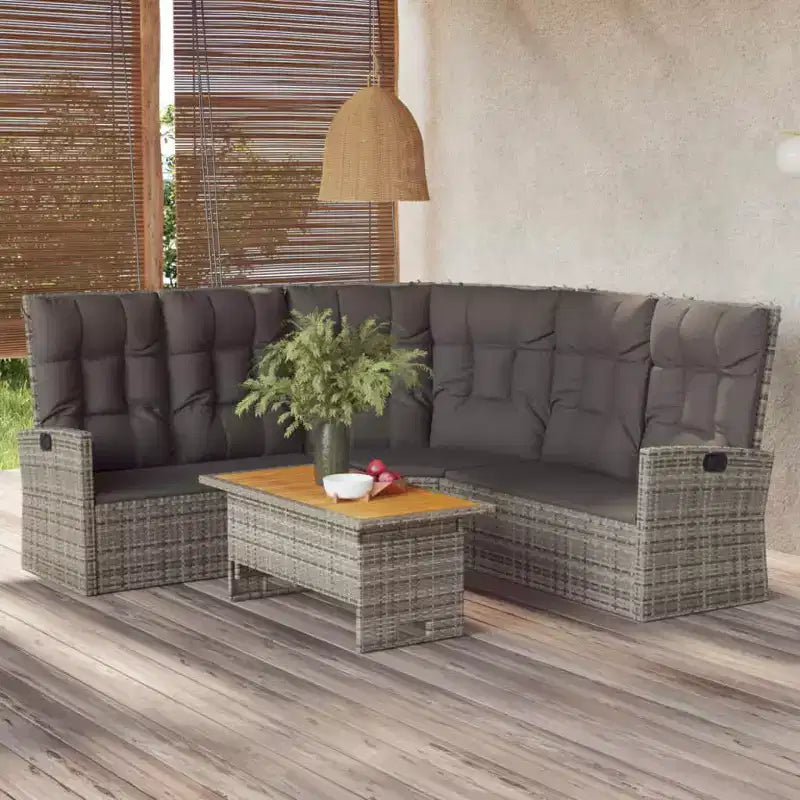 vidaXL Set Divani da Giardino con Cuscini in Polirattan