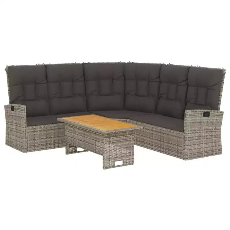 vidaXL Set Divani da Giardino con Cuscini in Polirattan