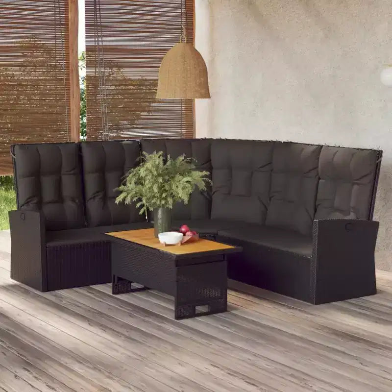 vidaXL Set Divani da Giardino con Cuscini in Polirattan