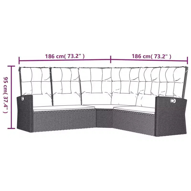vidaXL Set Divani da Giardino con Cuscini in Polirattan