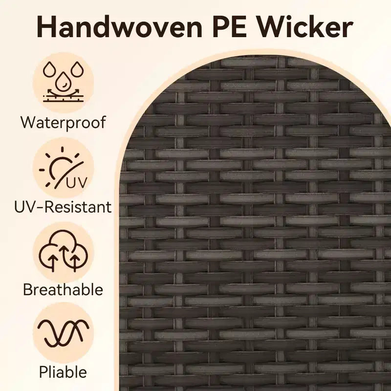 Set componibile da esterno UPTIOT Premium per tutte le stagioni con 4 poltrone ad angolo, 4 sedute profonde e tavolino/braciere convertibile grigio