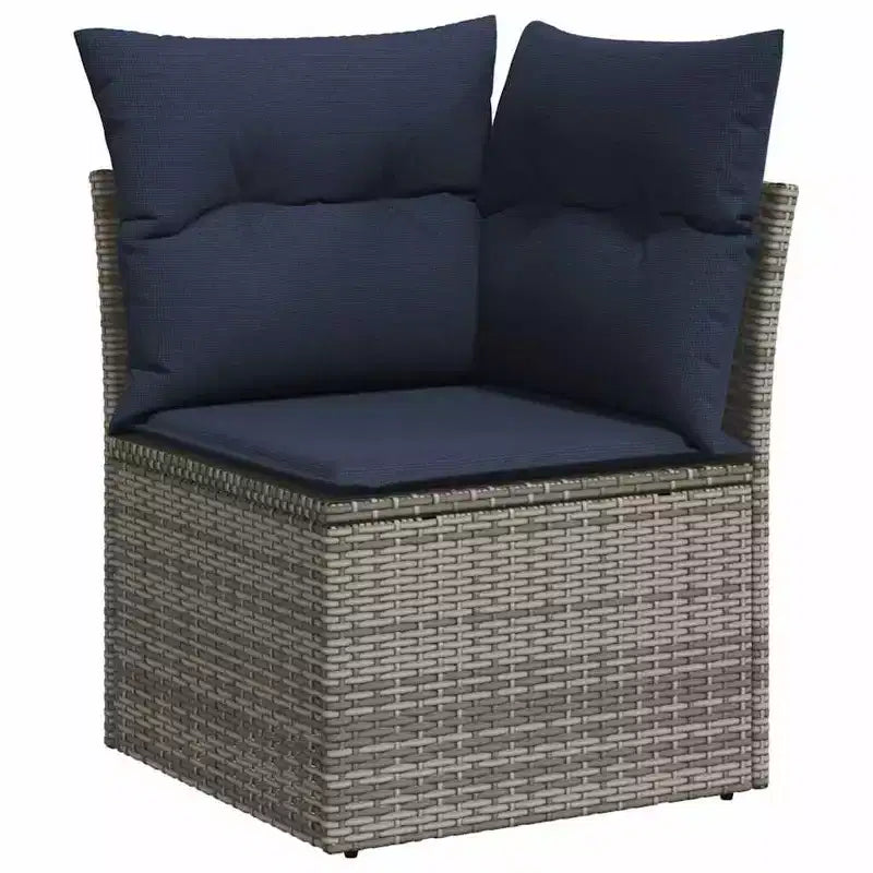 vidaXL Set Divani da Giardino 6 pz con Cuscini Grigio Polyrattan