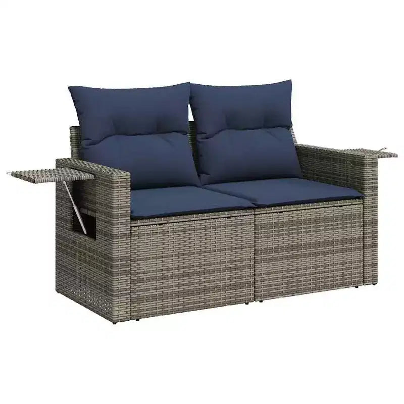 vidaXL Set Divani da Giardino 6 pz con Cuscini Grigio Polyrattan