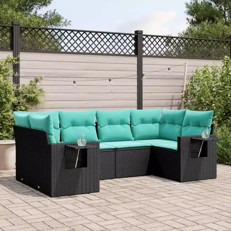 vidaXL Salotto da Giardino in Polyrattan con Cuscini