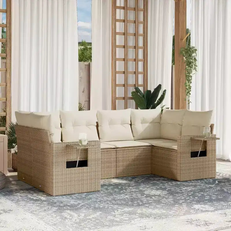 vidaXL Salotto da Giardino in Polyrattan con Cuscini