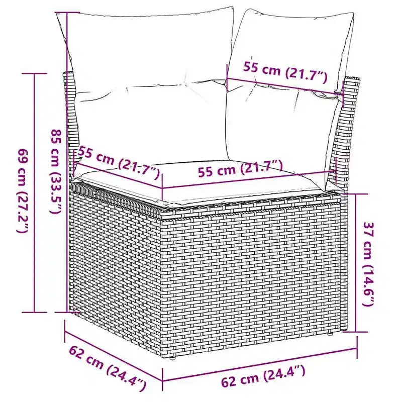 vidaXL Salotto da Giardino in Polyrattan con Cuscini