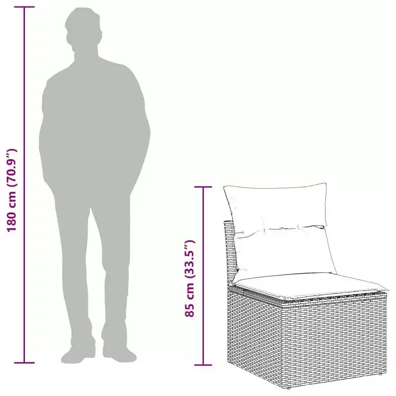 vidaXL Salotto da Giardino in Polyrattan con Cuscini