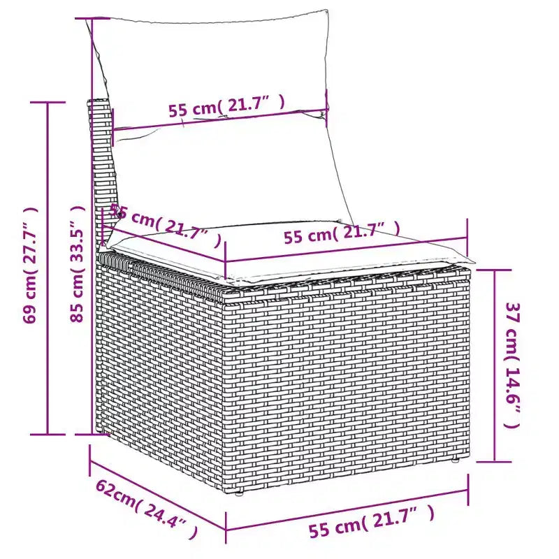vidaXL Divano da giardino acciaio verniciato a polvere Grande componibile