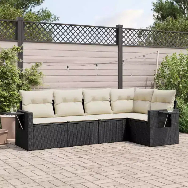 vidaXL Set divani da giardino in polyrattan, grandi, con piedini regolabili