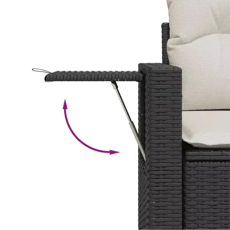 vidaXL Set divani da giardino in polyrattan, grandi, con piedini regolabili