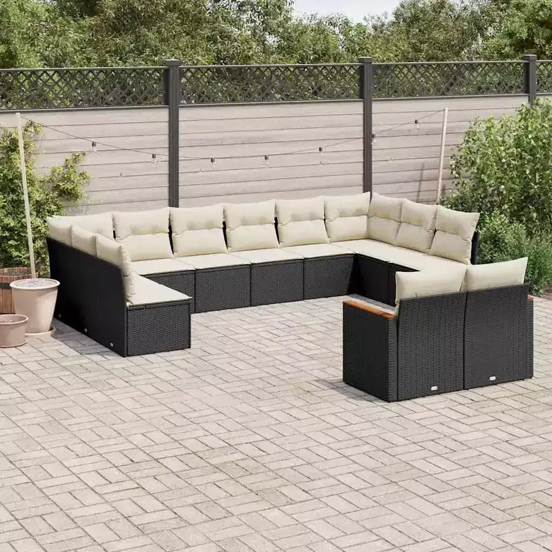 vidaXL Salotto da Giardino in Polyrattan Divano da Giardino Modulare Grande