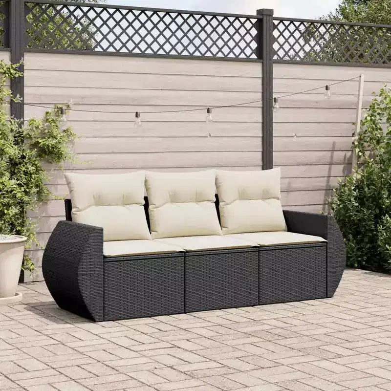 vidaXL Set divani da giardino in rattan PE, acciaio verniciato a polvere Standard