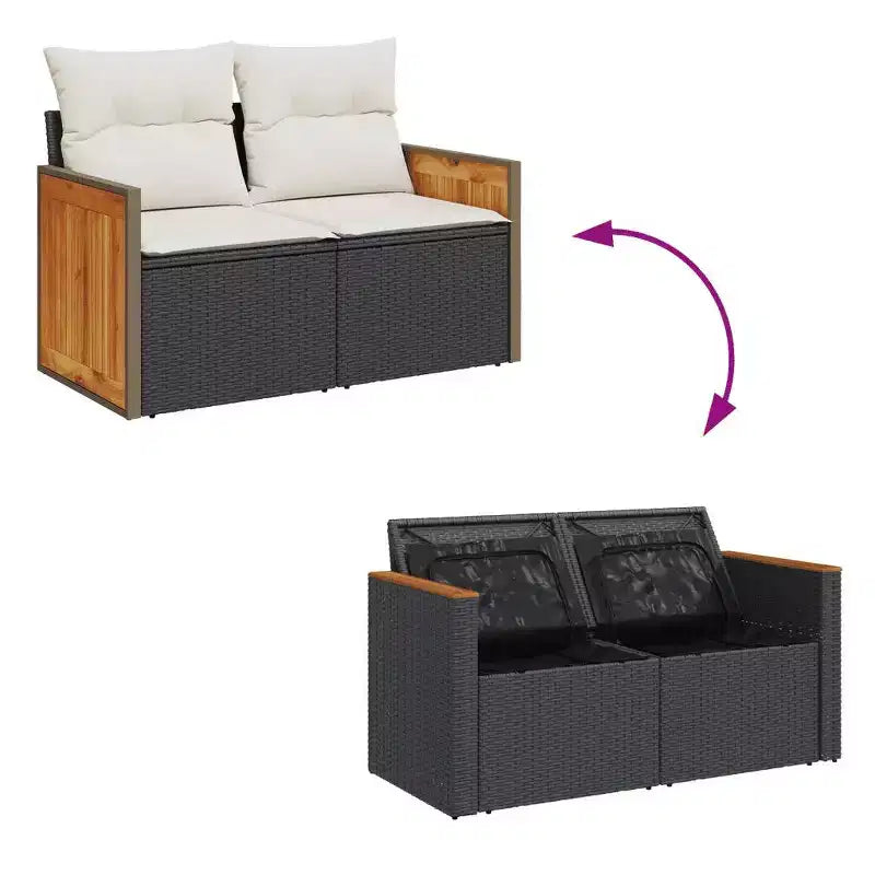 Set divano modulare da esterno VidaXL con cuscini in diversi colori
