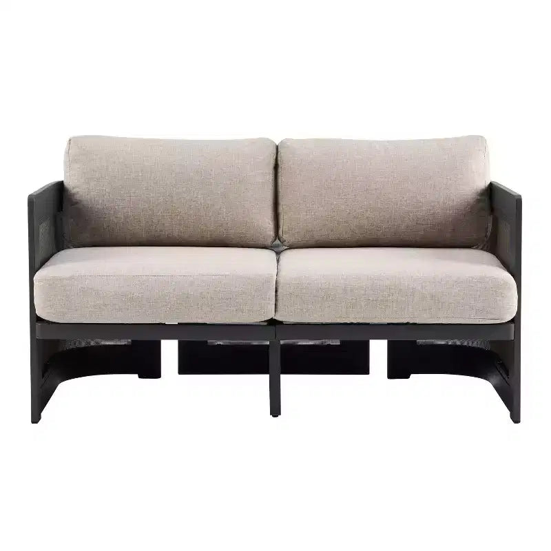 Christopher Knight Home Kirti Set Salotto da Esterno Moderno a 3 Pezzi in Alluminio con Cuscini (Tavolo Non Incluso)