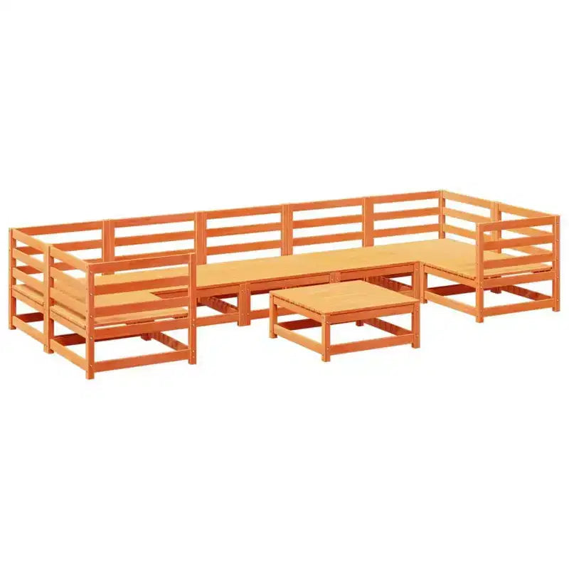 vidaXL Set Divano Modulare da Giardino con Cuscini e Legno Massello