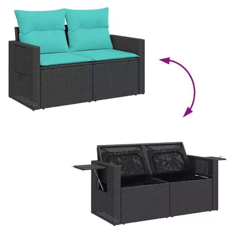 Set divano da giardino vidaXL e rattan PE modulare