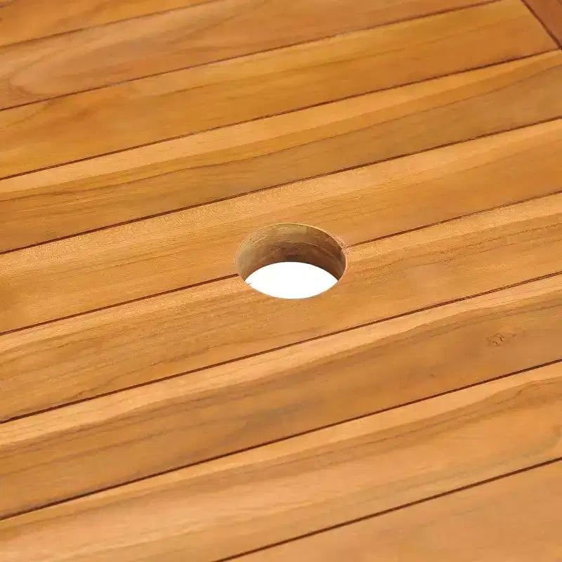 vidaXL Set pranzo da giardino in teak naturale, legno massello di teak, medio pieghevole