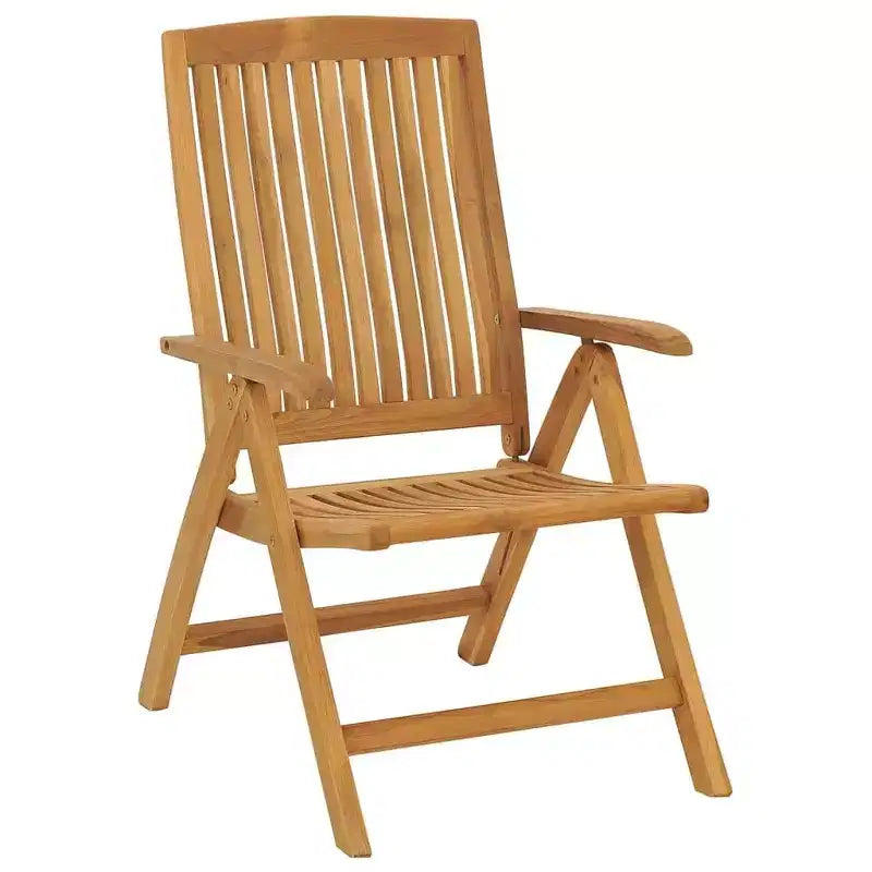 vidaXL Set pranzo da giardino in teak naturale, legno massello di teak, medio pieghevole