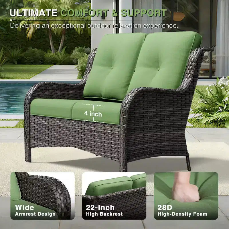 Set di divani da esterno premium UPTIOT con sedie girevoli e pouf multifunzionali