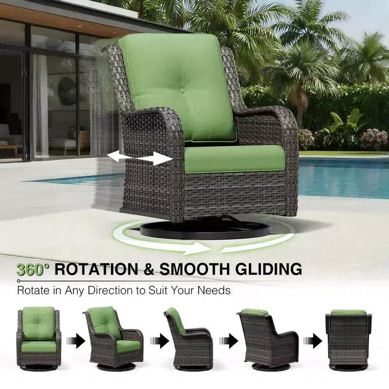 Set di divani da esterno premium UPTIOT con sedie girevoli e pouf multifunzionali