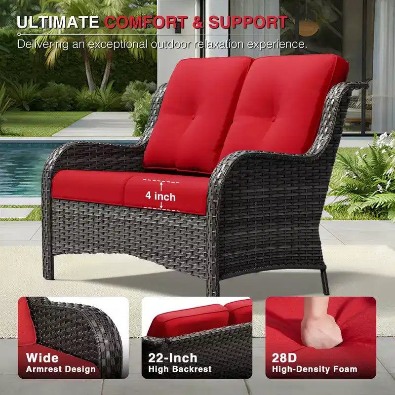 Set di divani da esterno premium UPTIOT con sedie girevoli e pouf multifunzionali