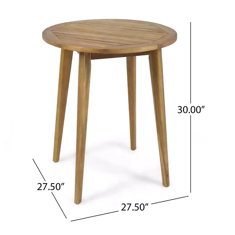 Set da salotto da esterno Christopher Knight Home Loic Farmhouse in ferro con design in rattan PE e tavolo bistrò a doghe in acacia