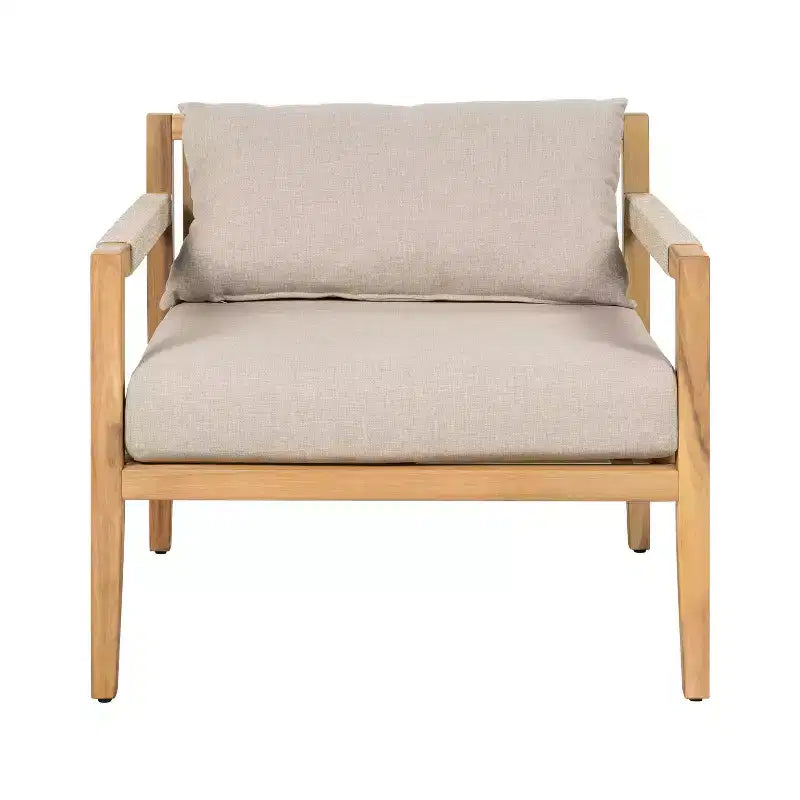 Christopher Knight Home Justina, set da 3 pezzi: sedie da esterno in legno di acacia e corda con tavolino in piastrelle di ceramica