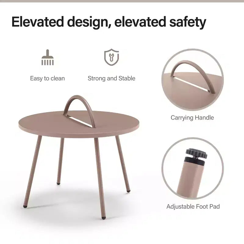 LAUSAINT HOME Set di mobili da giardino a 4 pezzi, Set di mobili da esterno in corda intrecciata bohémien traspirante con divanetto e tavolino da caffè portatile