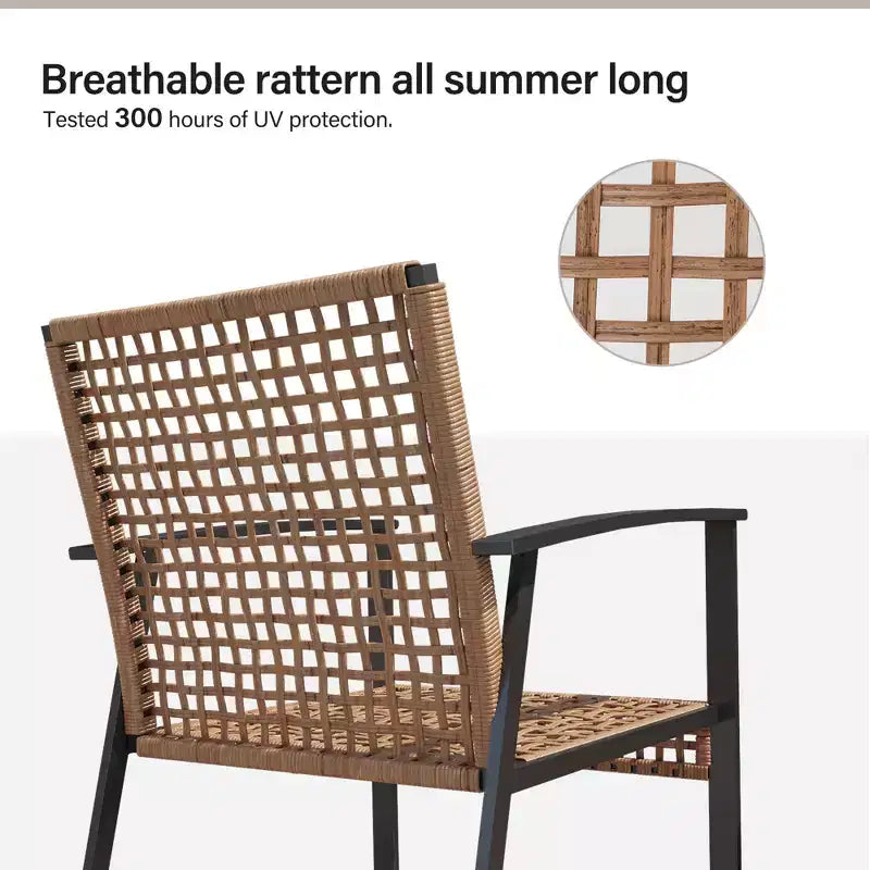 Set da conversazione in rattan LAUSAINT HOME a 4 pezzi, comodo set di mobili da esterno di grandi dimensioni per il cortile