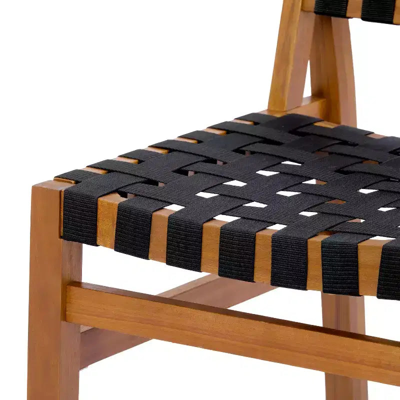 Christopher Knight Home Ratchanon - Sedie laterali da patio moderne da 7 pezzi in legno di acacia con corda intrecciata in PE e tavolo a doghe