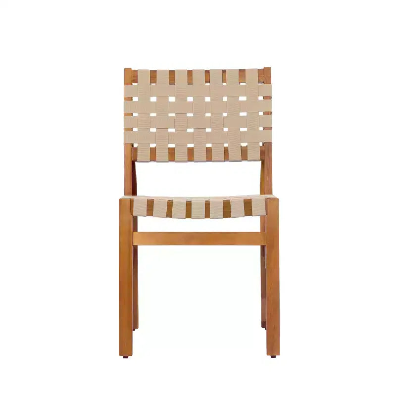 Christopher Knight Home Ratchanon - Sedie laterali da patio moderne da 7 pezzi in legno di acacia con corda intrecciata in PE e tavolo a doghe