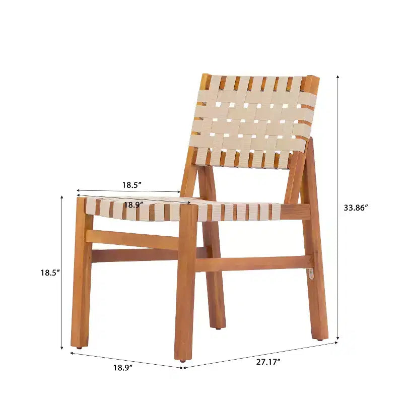 Christopher Knight Home Ratchanon - Sedie laterali da patio moderne da 7 pezzi in legno di acacia con corda intrecciata in PE e tavolo a doghe