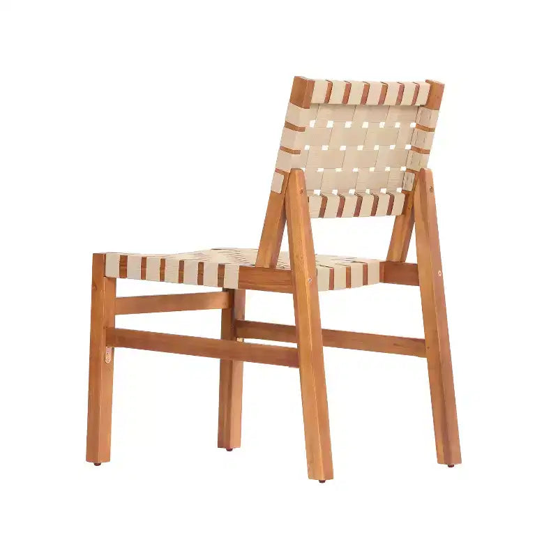 Christopher Knight Home Ratchanon - Sedie laterali da patio moderne da 7 pezzi in legno di acacia con corda intrecciata in PE e tavolo a doghe