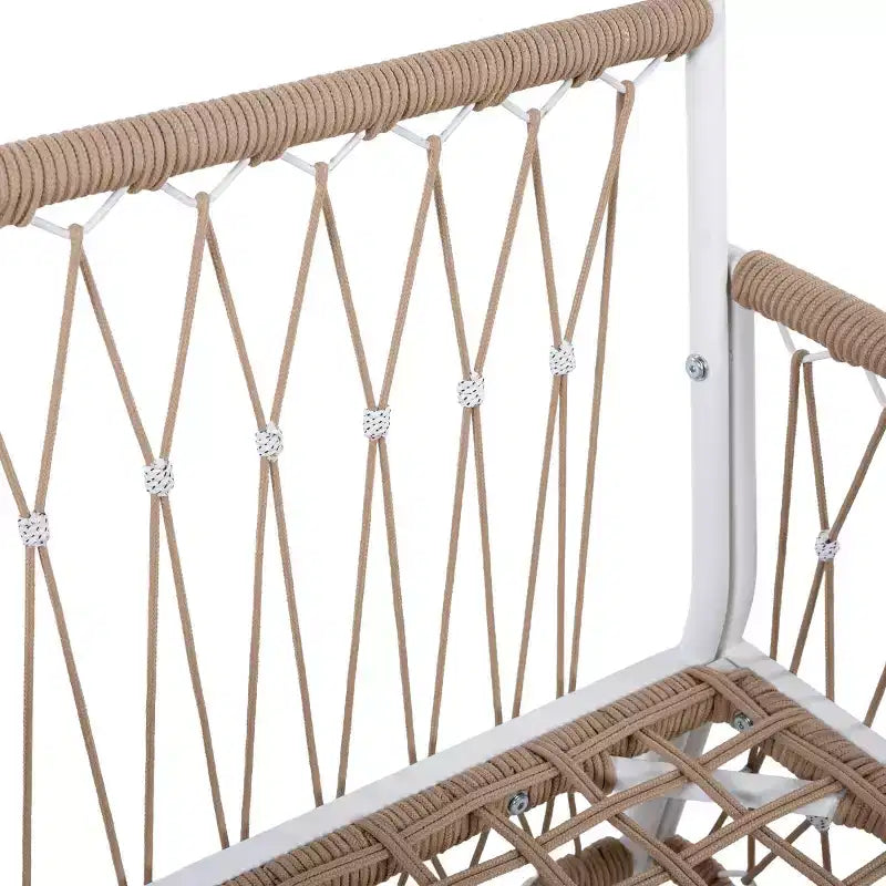Set da 3 mobili da patio bohémien con 2 sedie a sdraio e tavolino in vetro, set da conversazione per esterni per cortile o a bordo piscina-Panipeachy