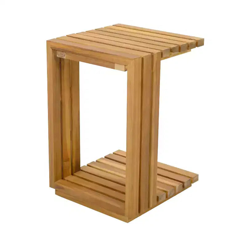 Christopher Knight Home Weston, set da 2 pezzi per esterno con sedia club moderna in legno di acacia e tavolino laterale, con cuscini