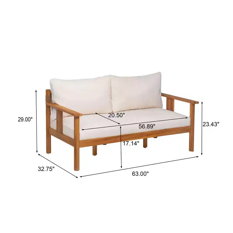 Christopher Knight Home Chanan Set da Due Pezzi Moderno in Legno di Acacia con Tavolino a Doghe e Divanetto