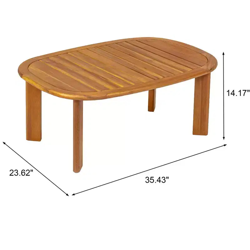 Christopher Knight Home Chanan Set da Due Pezzi Moderno in Legno di Acacia con Tavolino a Doghe e Divanetto
