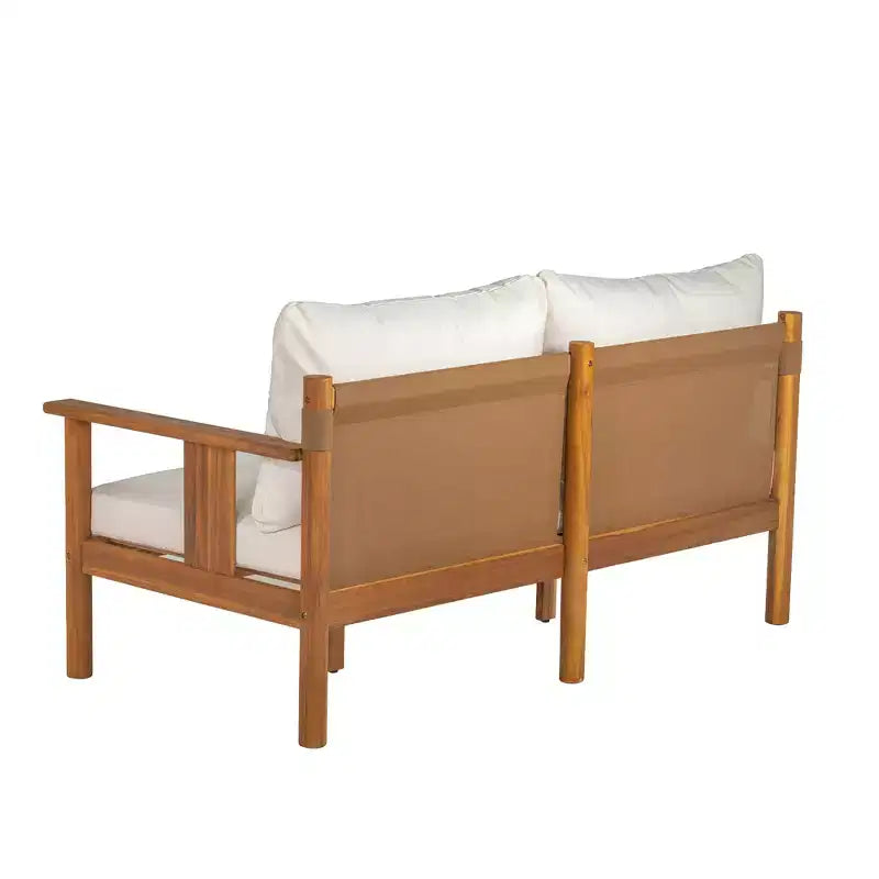 Christopher Knight Home Chanan Set da Due Pezzi Moderno in Legno di Acacia con Tavolino a Doghe e Divanetto