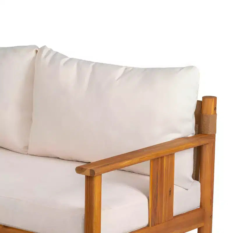 Christopher Knight Home Chanan Set da Due Pezzi Moderno in Legno di Acacia con Tavolino a Doghe e Divanetto