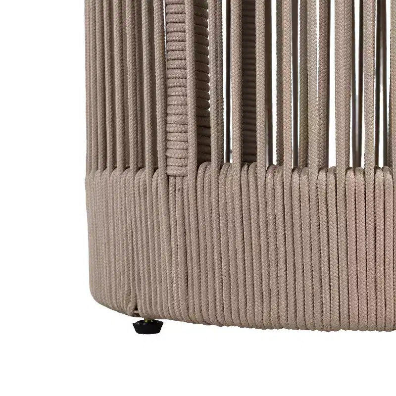 Christopher Knight Home Mason Set da Conversazione da Esterno Boho Moderno a 3 Pezzi con Poltrone Girevoli in Legno di Acacia e Corda e Tavolino Rotondo